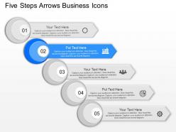 Ft five steps arrows business icons powerpoint template