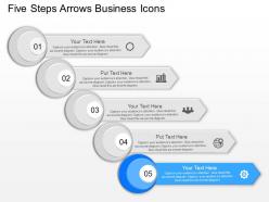 Ft five steps arrows business icons powerpoint template