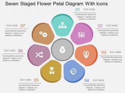 Ft Seven Staged Flower Petal Diagram With Icons Flat Powerpoint Design