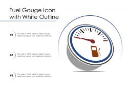Fuel gauge icon with white outline