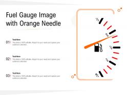 Fuel gauge image with orange needle