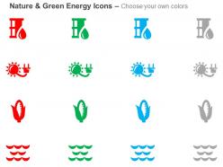 Fuel power cord corn water flow ppt icons graphics