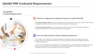 Fulfil pmp credential requirements pmp certificate prerequisites it ppt professional infographics