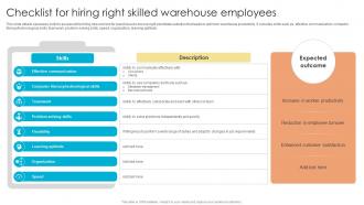 Fulfillment Center Optimization Checklist For Hiring Right Skilled Warehouse Employees