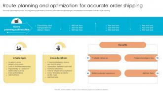 Fulfillment Center Optimization Route Planning And Optimization For Accurate Order Shipping