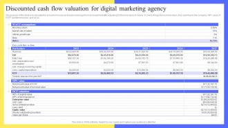 Full Digital Marketing Agency Discounted Cash Flow Valuation For Digital Marketing Agency BP SS