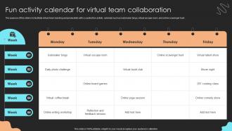 Fun Activity Calendar For Virtual Team Collaboration