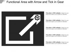 Functional area with arrow and tick in gear