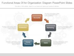 Functional areas of an organization diagram powerpoint slides