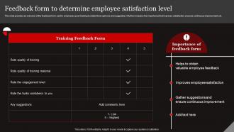 Functional Level Strategy Feedback Form To Determine Employee Satisfaction Level Strategy SS