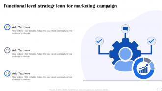 Functional Level Strategy Icon For Marketing Campaign