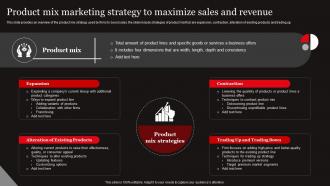 Functional Level Strategy Product Mix Marketing Strategy To Maximize Sales And Revenue Strategy SS