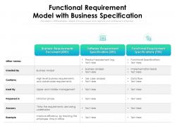 Functional Requirement Model With Business Specification
