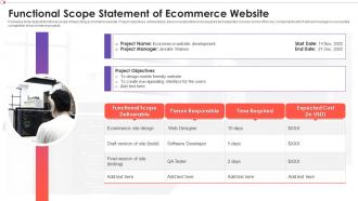 Functional Scope Statement Of Ecommerce Website