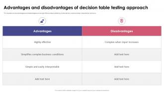 Functional Testing Advantages And Disadvantages Of Decision Table Testing Approach