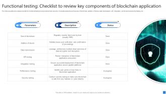 Functional Testing Checklist Securing Blockchain Transactions A Beginners Guide BCT SS V