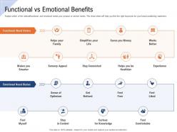 Functional Vs Emotional Benefits Ppt Powerpoint Presentation Show Clipart Images