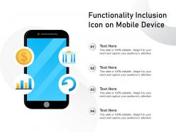 Functionality inclusion icon on mobile device