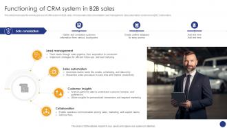 Functioning Of CRM System In B2B Comprehensive Guide For Various Types Of B2B Sales Approaches SA SS