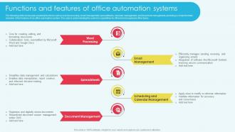 Functions And Features Of Office Automation Systems