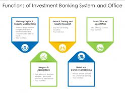 Functions Of Investment Banking System And Office