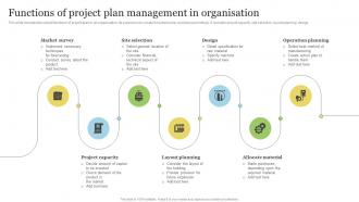 Functions Of Project Plan Management In Organisation