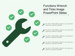 Functions wrench and ticks image powerpoint slides