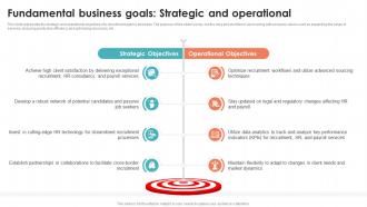 Fundamental Business Goals Strategic Recruitment Agency Business Plan BP SS