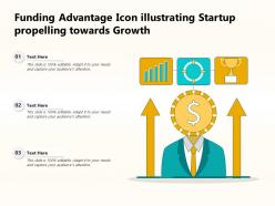 Funding advantage icon illustrating startup propelling towards growth
