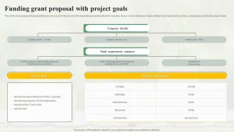 Funding Grant Proposal With Project Goals