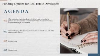 Funding Options For Real Estate Developers Powerpoint Presentation Slides