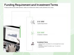 Funding requirement and investment terms convertible note ppt powerpoint presentation icon