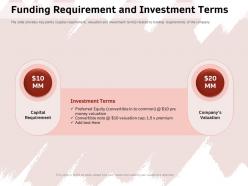 Funding requirement and investment terms convertible ppt powerpoint presentation file guide