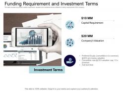 Funding requirement and investment terms equity collective financing ppt infographics