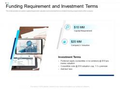Funding requirement and investment terms equity crowdsourcing pitch deck ppt powerpoint presentation styles slide