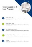 Funding Updates And Loan Proposal One Pager Sample Example Document