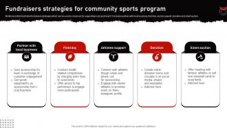 Fundraisers Strategies For Community Sports Program