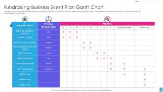 Fundraising Business Event Plan Gantt Chart