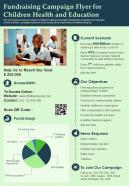Fundraising Campaign Flyer For Children Health And Education Presentation Report Infographic PPT PDF Document