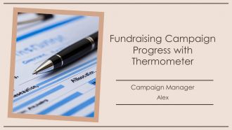 Fundraising Campaign Progress With Thermometer PPT Summary AT