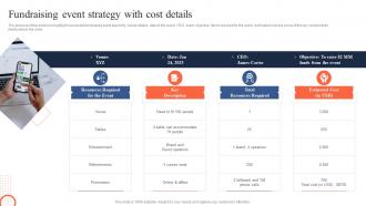 Fundraising Event Strategy With Cost Details