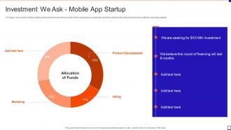Fundraising Pitch Deck For Mobile App Startup Investment We Ask Mobile App Startup