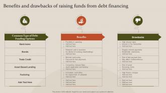 Fundraising Strategy To Raise Capital Benefits And Drawbacks Of Raising Funds From Debt Financing