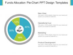 Funds allocation pie chart ppt design templates