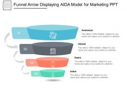 Funnel arrow displaying aida model for marketing ppt