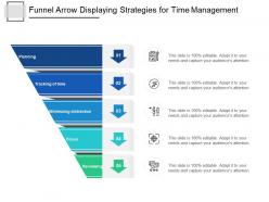 Funnel arrow displaying strategies for time management