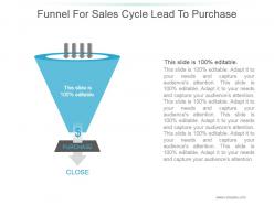Funnel For Sales Cycle Lead To Purchase Powerpoint Slides Design