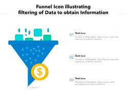 Funnel icon illustrating filtering of data to obtain information