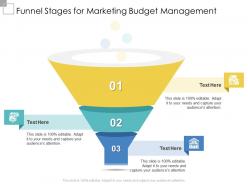 Funnel stages for marketing budget management infographic template