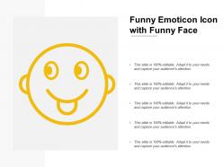 Funny emoticon icon with funny face